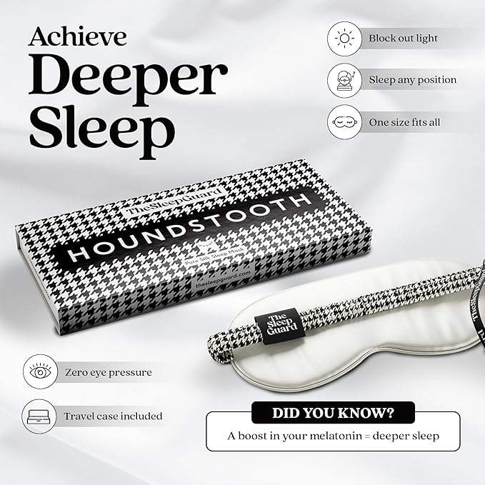 Pure Silk Sleep Mask [100% 6A Mulberry Silk, 22 Momme] Light Blocking Travel Essentials. Eye Masks for Sleeping. Black Oeko-Tex Blindfold. Eye Covers for Men & Women