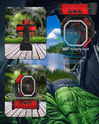 ADUST Camping Portable Battery Operated Powered Fan with LED Lantern Light 20000mAh Rechargeable, Oscillating Fan with 360° Rotation Hanging Hook for Tents, Cordless USB Desk Fan(Red)
