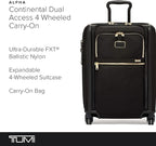 TUMI Alpha Continental Dual Access 4-Wheeled Carry-on Luggage - Rolling, Lightweight Suitcase - Secure Suitcase with Lock