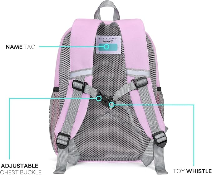 mibasies Toddler Backpack for Girls 2-4: Preschool Backpacks for Girls - Cute Kids Backpack