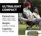 Naturehike YL08 Ultralight Camping Chair, 2.38 LBS Portable Backpacking Chair with Anti-Sinking Feet, Lightweight Compact Folding Hiking Camp Chair