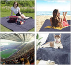 REDCAMP Large Waterproof Stadium Blanket for Outdoor Sports, Soft Warm Fleece Camping Blanket Windproof for Cold Weather, 79"x 59"Grey