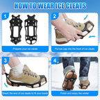 Ice Snow Cleats for Shoes and Boots,Snow Walk Traction Cleats Crampons Non-Slip 9 Point Cleats Ice Snow Grippers Overshoe for Women Men Kids Walking on Snow & Ice