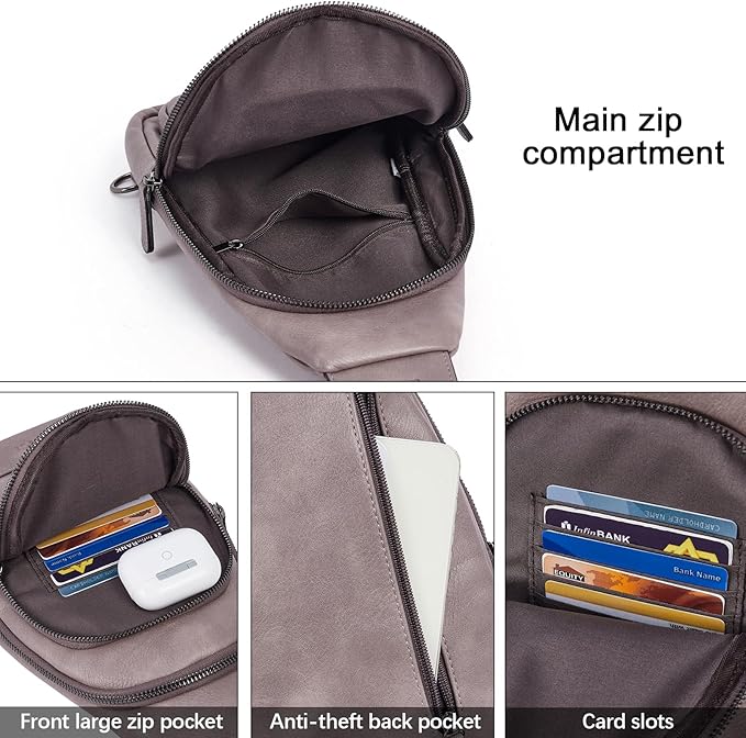 CLUCI Crossbody Bags for Women Men,Leather Sling Bag Cross Body Backpack for Woman Gifts for Women Birthday Unique