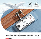 Kono Carry On Luggage Set Lightweight Airline Approved Carry On Suitcase with TSA Lock Spinner Wheels Durable Luggage Hardside Apricot Blue