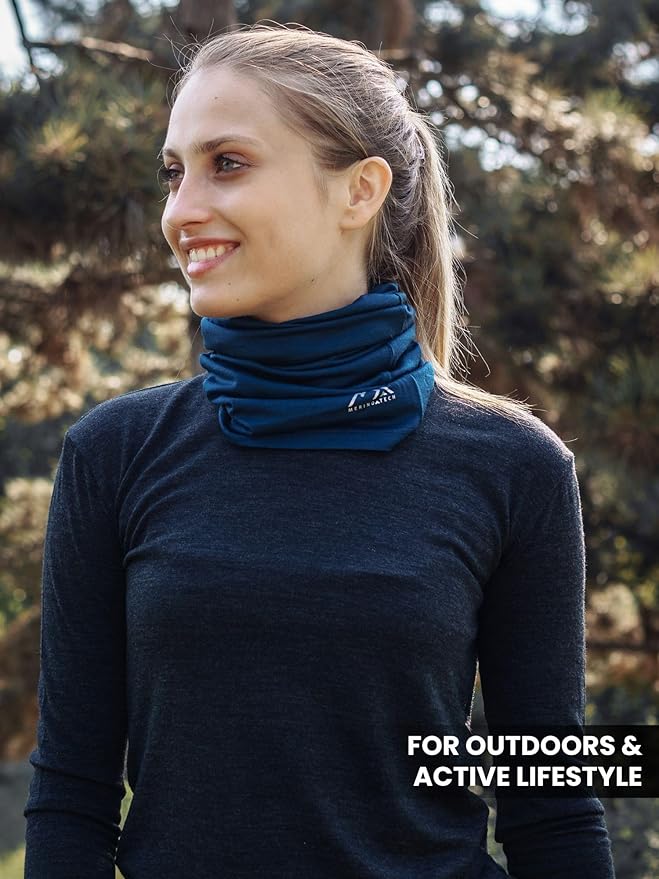 Merino.tech Merino Wool Ski Neck Gaiter - Face Mask Neck Warmer for Men & Women