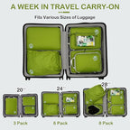Cipway Compression Packing Cubes, Ultralight Luggage Organizer Bags with Laundry Bags and Clear Toiletries Bag, Travel Essentials for Carry on Suitcase (6 Piece,Green)
