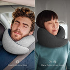 Ostrichpillow Go Neck Pillow, Travel Pillows for Airplanes, Premium Memory Foam Travel Pillow, 360º Ergonomic Design, Asymmetrical Sides, Travel Bag Included, Washable Modal Cover