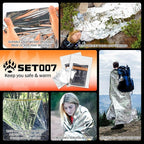 5-Pack Emergency Mylar Thermal Blankets, 82"x62" Space Blankets Foil Blanket, XL Camping Blanket for Outdoors, Hiking, Survival kit, Bug Out Bag，Marathons or First Aid, Silver