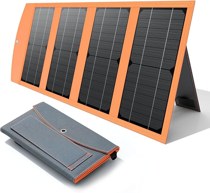 30W Portable Solar Panel Charger with USB and Type-C Outputs(5V/3A Max) for Phones, Power Banks, Tablets, Fast Charges 2 Devices at Once, IP67 Waterproof for Camping, Hiking, and Outdoor Activities