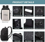 Extra Large Backpack for Men 50L,Water Resistant 17.3 inch Travel Laptop Backpack with USB Charging Port,TSA Friendly Big Business Anti Theft Computer Bag Work College School Bookbags Gifts,Black