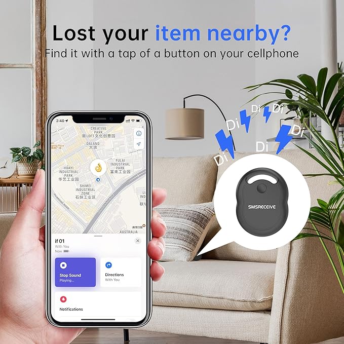 Tracker Tags-5 Pack [Apple MFI Certified], Smart Bluetooth Tracker Works with Apple Find My APP (iOS Only, Not for Android), Key Finder and Item Locator Smart Tag for Keys, Luggage, Backpack(Black)