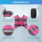 ZELUS Weighted Vest, 6lb/8lb/12lb/16lb/20lb/25lb/30lb Weight Vest with Reflective Stripe for Workout, Strength Training, Running, Fitness, Muscle Building, Weight Loss, Weightlifting