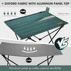 VILLEY Folding Camping Table with Carry Bag, Portable Lightweight Beach Table with Oxford Fabric and Reinforced Aluminum Panel for Outdoor, Camping, Picnic, Backyards, BBQ