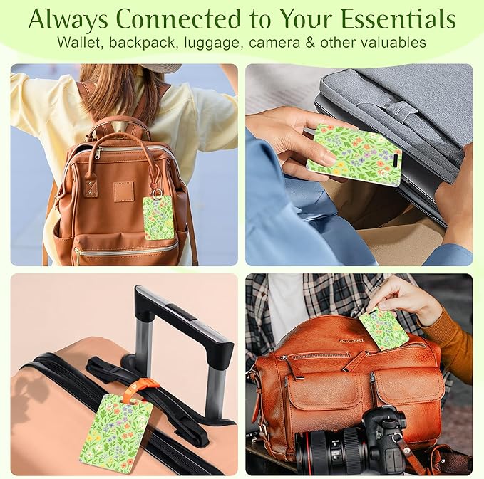 Wallet Tracker Card (iOS Only), Rechargeable Bluetooth Smart Tracking for Apple Find My Compatible Anti Tracker for Men Women Slim Item Locator for Purse Passport Key Luggage Tag (1Pcs/Green FLR)