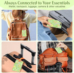 Wallet Tracker Card (iOS Only), Rechargeable Bluetooth Smart Tracking for Apple Find My Compatible Anti Tracker for Men Women Slim Item Locator for Purse Passport Key Luggage Tag (1Pcs/Green FLR)