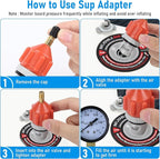 2pcs Stand Up Paddle Board Pump Adapter,Sturdy SUP Air Adapter,Strong Sealing Air Valve for Inflatable Kayak Stand Up Paddle Board