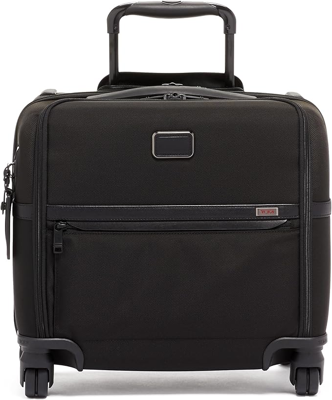 TUMI - Alpha Compact 4 Wheeled Brief - Rolling Carry On Briefcase. Laptop Bag for Commuting and Travel - Black