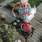 Gas One Propane Double Burner Two Burner Camp Stove Outdoor High Pressure Propane 2 Burner Adjustable PSI Regulator and 4ft Steel Braided Hose With Removable Legs