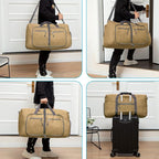 Vomgomfom 65L/85L/115L Foldable Travel Duffle Bag, Lightweight Checked Luggage with Shoe Compartment, Water-Resistant Weekender Overnight Bag for Men & Women