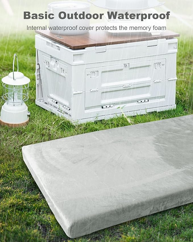 Ferlizer Memory Foam Camping Mattress Pad, 3" Portable Roll Up Sleeping Pad for Adults, Camping Bed Pads for Sleeping with Waterproof Cover & Travel Bag, CertiPUR-US