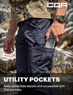 CQR Men's Tactical Pants, Water Resistant Ripstop Cargo Pants, Lightweight EDC Work Hiking Pants, Outdoor Apparel