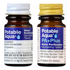 Potable Aqua Water Purification Tablets with PA Plus, Portable and Effective Solution for Camping, Hiking, Emergencies, Natural Disasters and International Travel, Two 50ct Bottles