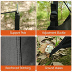 Wind Blocker Camping Windbreaks | Privacy Fence Stove Windshield Shelter | Portable Lightweight Windproof Sunshade for Outdoor Camping, Hiking, Picnic (Black)