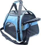 ZaneSun Cat Carrier,Soft-Sided Pet Travel Carrier for Cats,Dogs Puppy Comfort Portable Foldable Pet Bag Airline Approved (Medium-Blue)