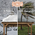 Backyard Discovery Saxony XL 12' x 6' Cedar Wood BBQ Grill Gazebo Pavilion with Hardtop Galvanized Steel Roof, Bar Tops, Powerport, Snow Support, Wind Resistance, Cook Station for Outdoor Patio, Deck