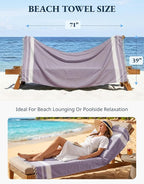 LANE LINEN Beach Towels 4 Pack Oversized - Turkish Towel Set, Pre-Washed Oversized Beach Towel, Quick Dry Beach Towels for Travel, Large Pool Towels, 39"x71" - Day Break
