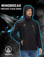 TACVASEN Men's Rain Jacket Lightweight Windbreaker with Hooded Water Resistant Outdoor Raincoat for Hiking Travel Camping