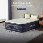 Air Mattress Full with Built in Pump,18''Inflatable Mattress of Upgraded Vertical Beams,Self Inflatable/Deflation Blow Up Mattress in 3 Mins,Flocked Top Airbed with Carry Bag for Home, Camping