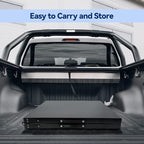 Skyflame Folding Camping Table with Adjustable Height Legs, Black Metal Portable Outdoor Grill Stand Table with Handle for BBQ, Grilling, Camping Trip, RV, Picnic, Backyards, Tailgating