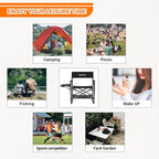 KingCamp XXL Oversized Directors Chair with Side Table, Heavy Duty Camping Chairs 600lbs with Cooler Bag, Portable Folding Camp Chair with Wide Seat for Camping Hiking Fishing Lawn Outdoor and Sports