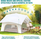 Chihee Camping Tents Pop up Easy Setup 2-Person Instant Tent Outdoor Shelter Stand-up Tent Square Family Cabin with Mesh Windows External Rainfly Carry Bag Portable Spacious Ventilation Beach Travel