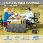 Powkey Portable Power Station with Solar Panel,100W/97Wh Small Portable Generator with Solar Panel 30W,Fast Charging Power Bank with AC Outlet/PD65W USB C/USB QC 3.0/DC for Outdoor Camping Home Backup