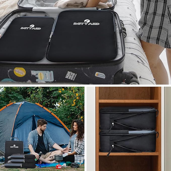 7 Set Travel Packing Organizers Compression Cubes for Suitcases Storage Bags for Compression Carry-on Easy Organizing of Travel Essentials BGTYAED