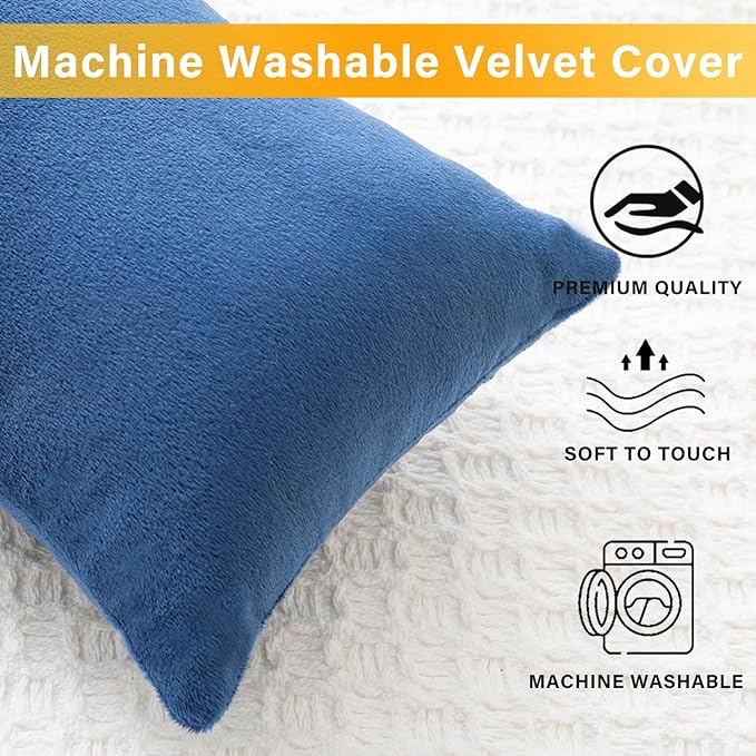 2 Pack Small Pillow, Memory Foam Mini Pillow 11 X 7 Inches for Travel, Sleeping, Nap and Neck, Knee, Lumbar Support, Tiny Pillow Cushion for Pet, Dogs (Blue)