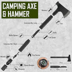 Survival Kit, 268 Pcs Emergency Survival Gear and Equipment Supplies with First Aid Kit, Camping Axe, Headlamp, Tent, Crossbody Bag for Camping Hiking, Hunting, Car, Gift for Christmas Men, Dads, Him