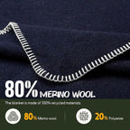 Merino Wool Blend Camping Blanket Ultra Warm, Moisture Wicking, Portable Outdoor Blanket for Camping, RV Trips, Adventures, Picnic, Bushcraft Survival Kits, Large 86"x62"