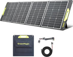 200W Portable Solar Panel, Greenmagic 200W Foldable Solar Panel Lightweight with Kickstands for Home, Camping, Boat, Shed Farm Camping RV Solar Generator, 23% High Efficiency