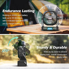 Portable Fan Rechargeable, 25400mAh Cordless Battery Powered Fan with LED Lantern, USB C Battery Operated for Travel Bedroom Home Camping Tent Office Beach Desk Fishing Table
