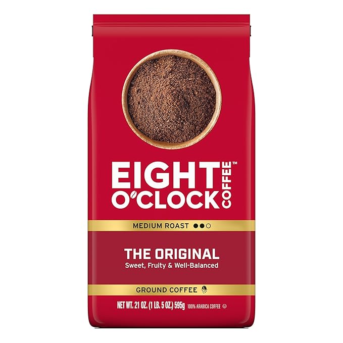 Eight O'Clock Coffee The Original Ground Coffee, Medium Roast, 21 Ounce (Pack of 1) - Sweet, Fruity, Well Balanced