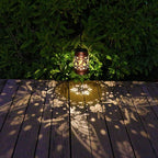 Solar Fairy Lanterns Outdoor Hanging Maple Leaf Decor Lantern,Waterproof Hollow Out Metal Decorative Garden Light,Graceful Decoration for Patio,Yard,Landscape,Walkway,Festival