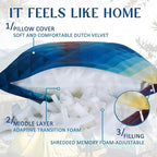 Camping Pillow Shredded Memory Foam Travel Pillows for Sleeping Compressible Lightweight Camp Pillow Washable Backpacking Pillow for Camping & Hiking Firm Supportive Small Pillow for Travel