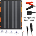 FlexSolar 20W 12V Solar Panel Battery Charger Maintainer Kits Trickle Charger with Built-in Charge Controller, Cig Plug, Alligator Clips, O-Rings OBDII Connector for Car, Truck,Tractor, Boat