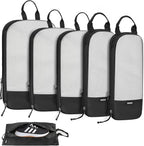 Voova 6 Set Compression Packing Cubes, Travel Accessories Expandable Packing Organizer Bags Set for Carry on Suitcase, Durable Luggage Packing Cubes for Travel Essentials, Black