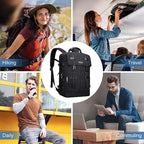 WITZMAN Travel Laptop Backpack for Men Fit 16 inch Computer Carry-on Airline Approved with USB Charging Port(B716 Black)