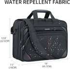 KROSER Laptop Bag 17.3 Inch Premium Laptop Briefcase, Expandable Water Repellent Laptop Shoulder Messenger Bag Durable Computer Case for Business/Travel/Men/Women (Black/Red)